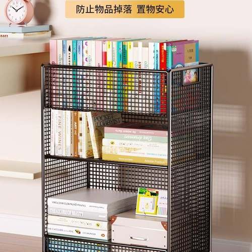 桌下置物架F998M588书桌旁小书架可移动落地学办公桌边书生书本收