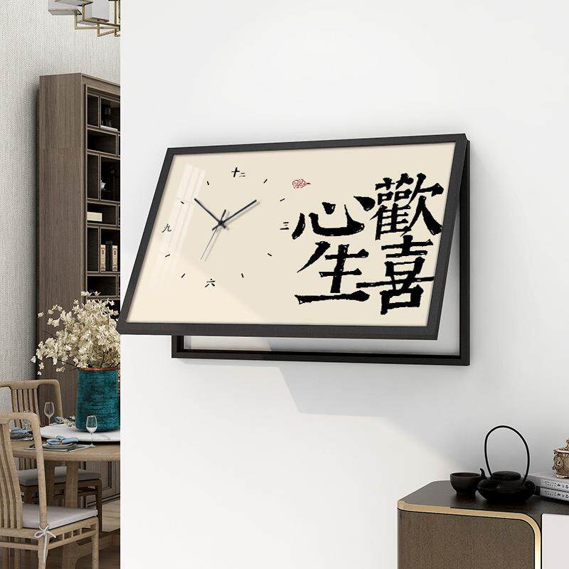 中式电表箱装饰BQbwzrj-画新钟表平安乐字画挂画喜带遮挡电源电表
