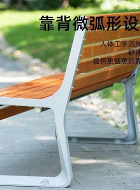 户外公园木椅休闲椅实长椅椅排公共座椅长条椅靠背椅庭院凳子TFW铁艺