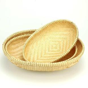 手tfglznyy竹编箩筐收纳果篮茶盘点盘竹筛子农工乐竹簸箕竹筐淘米