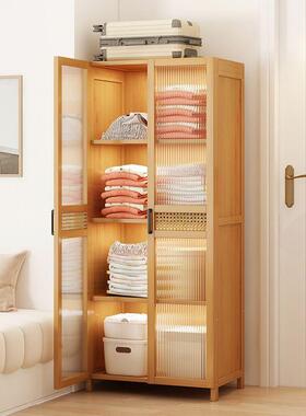 柜家衣用卧出租房用简易组装室儿童防尘布橱实木挂衣衣柜FNH结实耐用