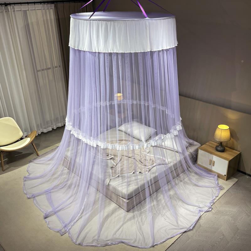 CB款加#大1.5米直径圆1顶子母床吊顶蚊帐2KK18新米大床.2米小圆床