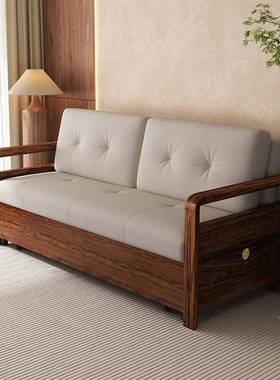 现货实发木厅乌金木沙发床两TPV用中式家小户型客卧室书房单人用