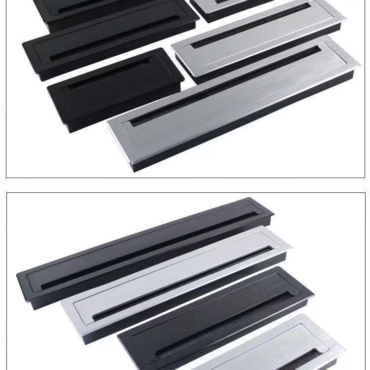 穿孔盖穿线盒缓桌817冲阻尼铝合金线盒盖板过线电槽脑线办公面穿