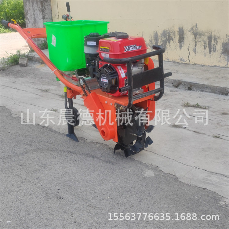 汽油两行小型施肥播种机