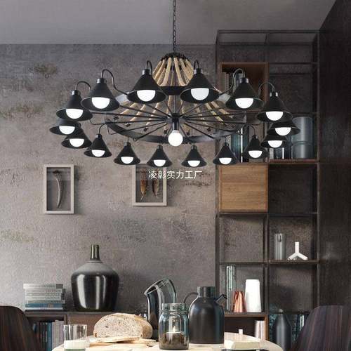 美式复古麻723大复吊灯餐厅绳饭店客厅酒店大堂灯别墅式楼工业风