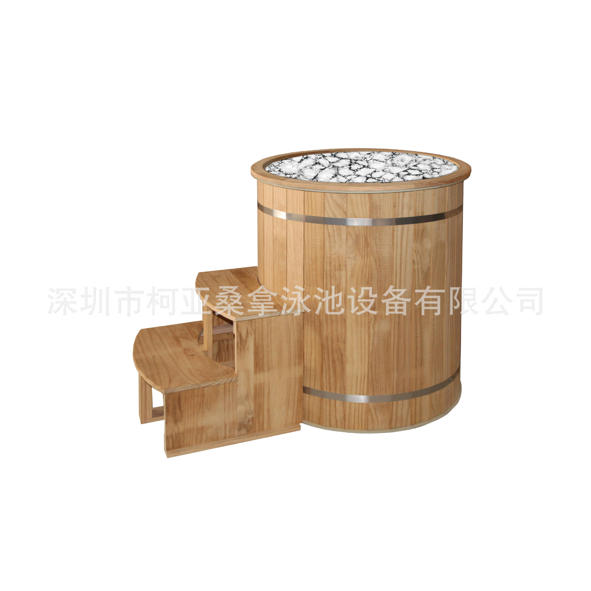 新西兰松碳化圆形冰浴桶冷热机