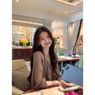 女通勤捏褶宽松轻薄衬衣 衬衫 1XTWO柔美氛围 层次感荷叶边系带长袖