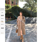 1OO绵羊毛双面呢大衣女高级气质中长款 1XTWO 摩登都会 毛呢外套