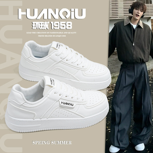 环球2026新款春季透气小白鞋男厚底百搭休闲潮流运动白色低帮板鞋