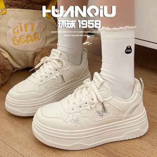 学生鞋 环球奶fufu蝴蝶小白鞋 厚底增高百搭休闲板鞋 新款 女2026春季