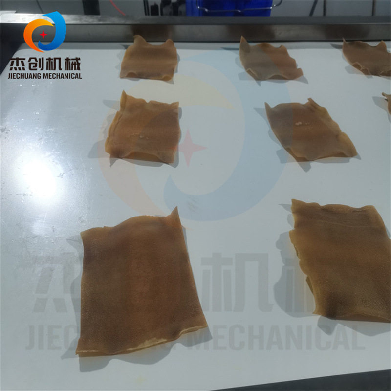小碎泡脆皮千张油炸设备 武汉特产火锅豆皮油炸生产线 炸制平整