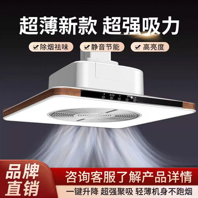 外排式吸烟灯升降吊灯棋牌室风换气直排麻将房馆排风抽烟机