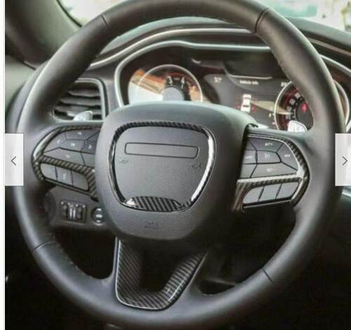 适用于DodgeCharger道奇挑战者方向盘装饰框内饰碳纤纹改装用品