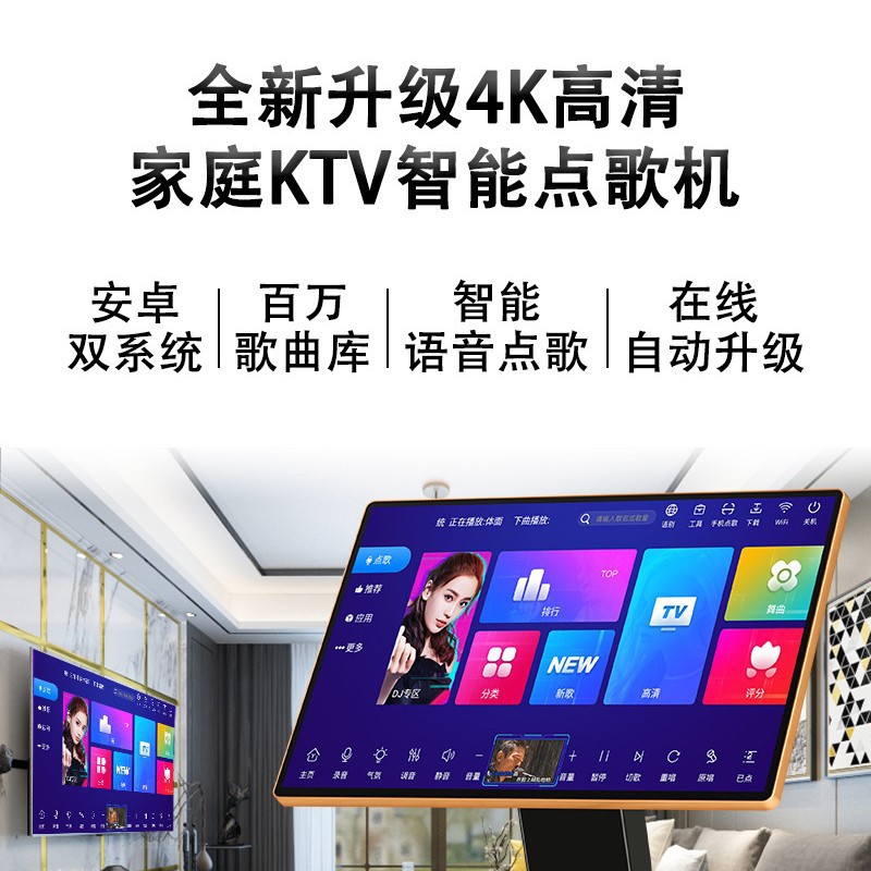 海石朗21.5高清智能点歌一体机家庭卡拉ok酒吧KTV娱乐音箱音响