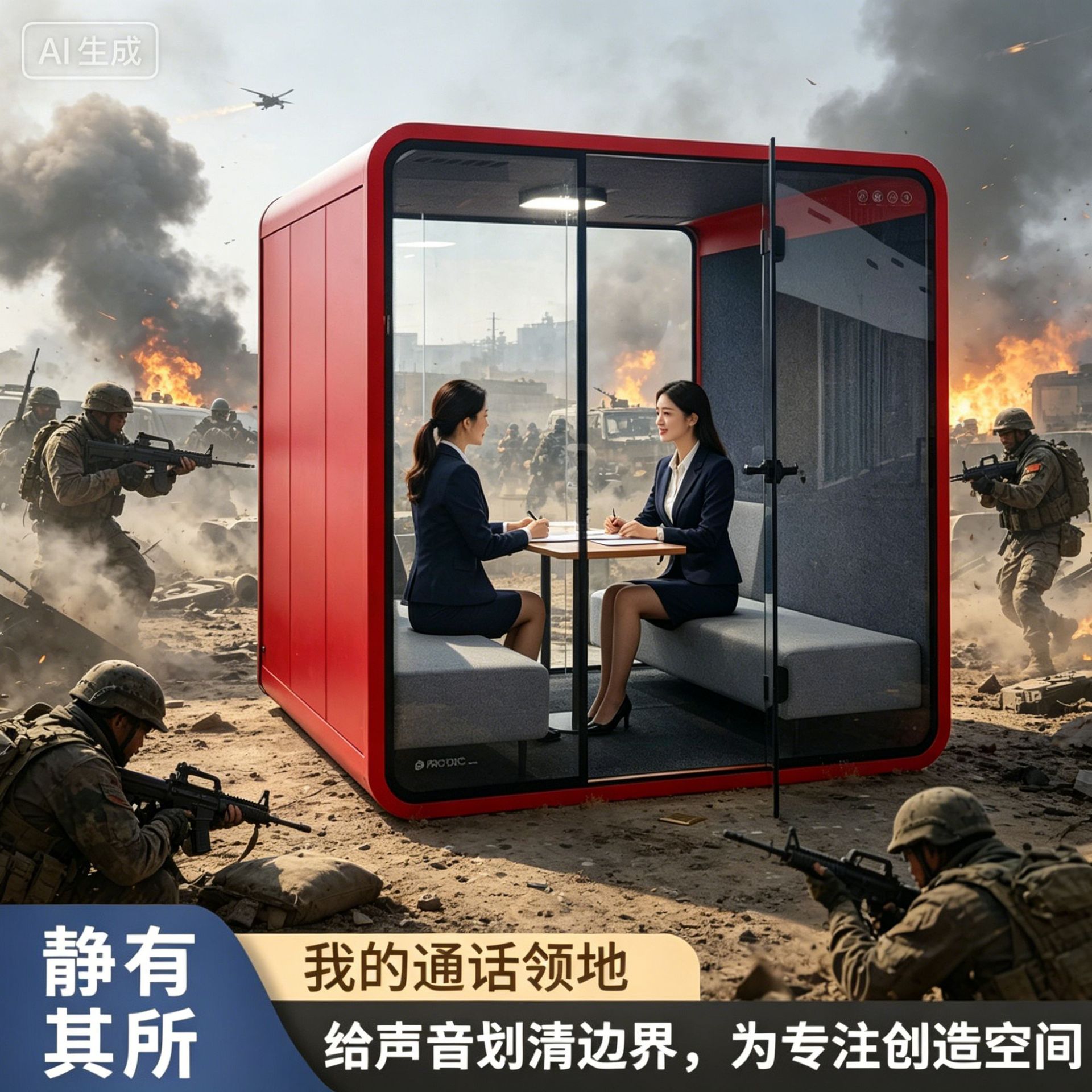 品崇科技移动隔音仓室内会议室练歌房休息室钢琴室静音舱防火降噪