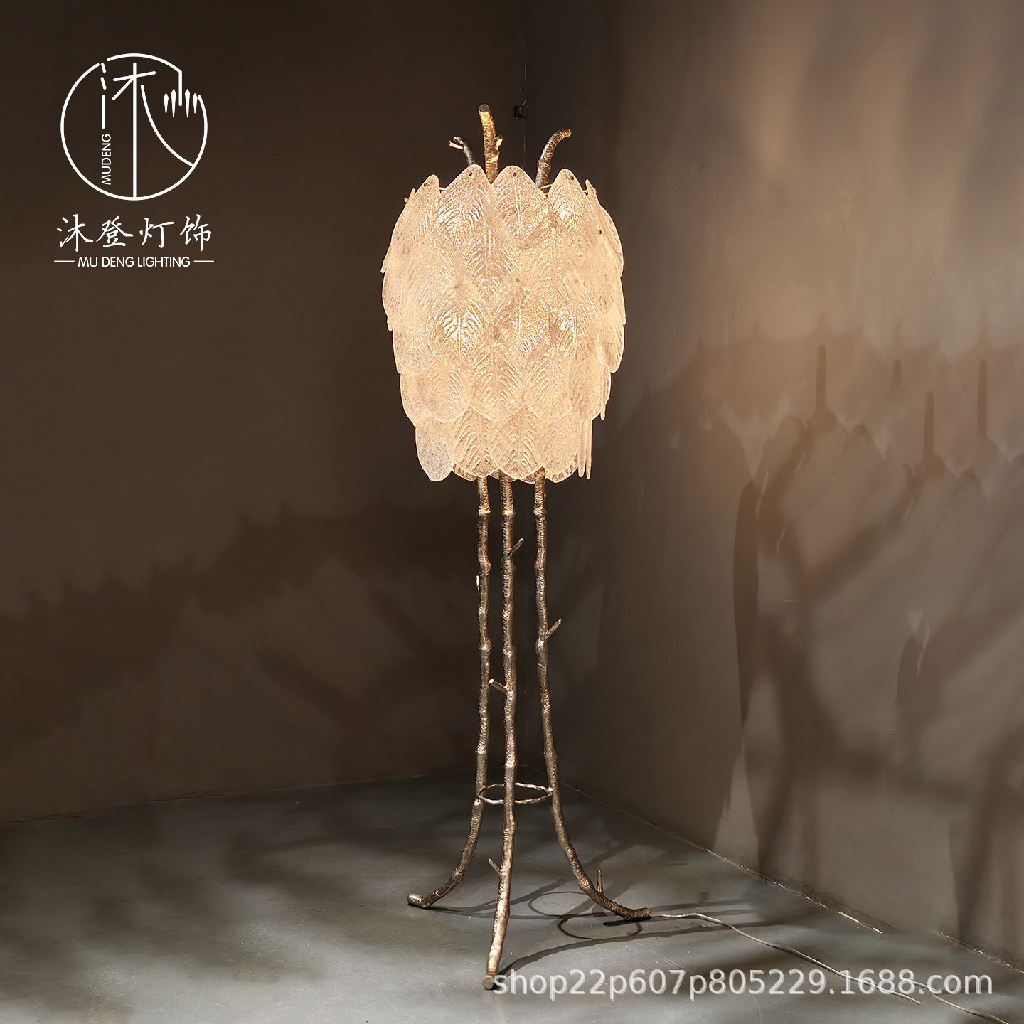 沐登全铜客厅卧室衣帽间服装店软装店展厅家居店落地灯艺术创意灯