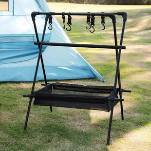 户外野营折叠便携露营三角置物架野炊锅架收纳架灯架挂架支架灯杆