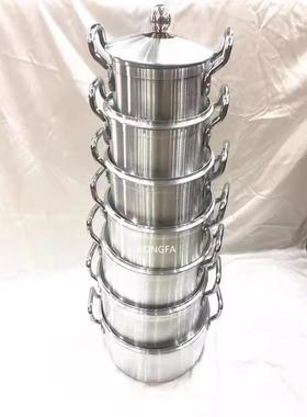 Aluminumpot外贸套装锅7pcs高耳套装铝锅套装汤锅