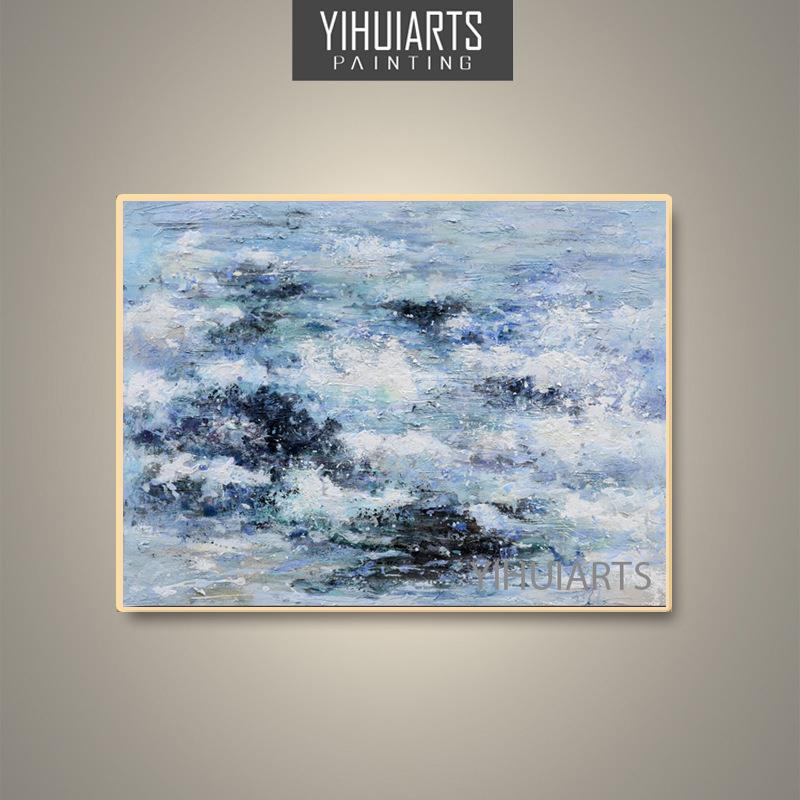YIHUIARTS纯手绘现代抽象装饰挂画休闲室玄关走廊装饰油画