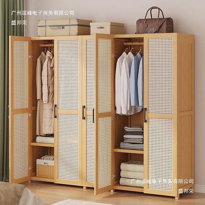 衣柜家用卧室出租房用简易组装经济型楠竹儿童小户型收纳柜子衣橱