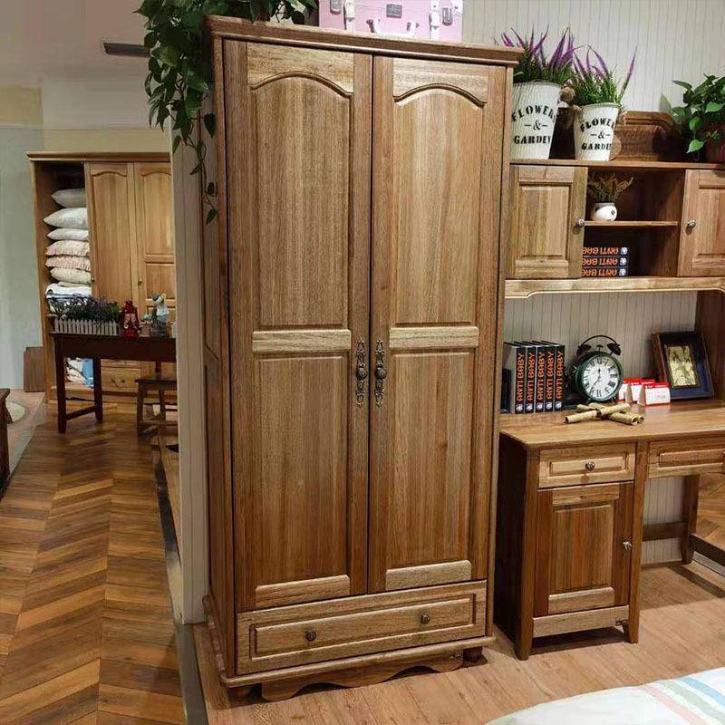 厂四家全木两门三门门衣柜44506儿童衣柜卧室实衣木橱成人檀丝橱柜