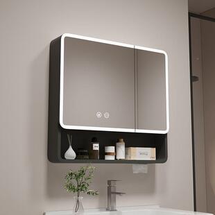加太空铝智能浴室独镜柜挂墙式物卫生间单美妆镜子带置镜LHU厚箱