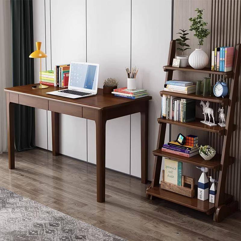 实书桌约中式写字台简学生家用桌子办桌卧室学习公桌OLP台木式电