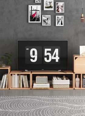 实木藤格子柜客厅合卧室收纳置物柜落柜地简约书架自BCY由组编小