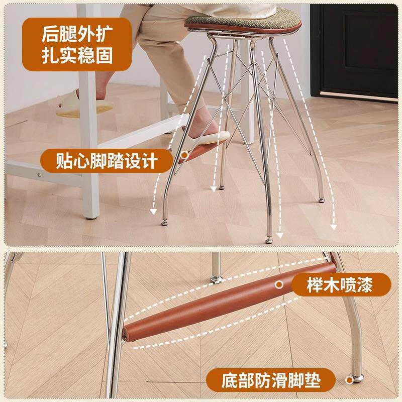 中O&D凳古吧台椅小户型家用实高脚复古简约创意木铁凳艺复古吧休