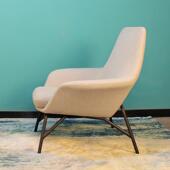 现简代约客厅餐椅休闲家公具个526性简约铁艺创意闲单人椅办椅休