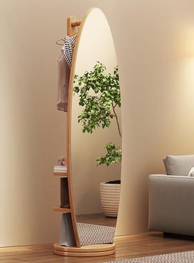 实木落全身镜用家挂衣架穿衣镜一体小地户型卧室轻可85172奢旋转