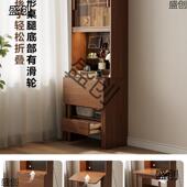 实木书桌书ZWE架一体靠书柜小户墙头型卧室折床边可叠办公窄桌子