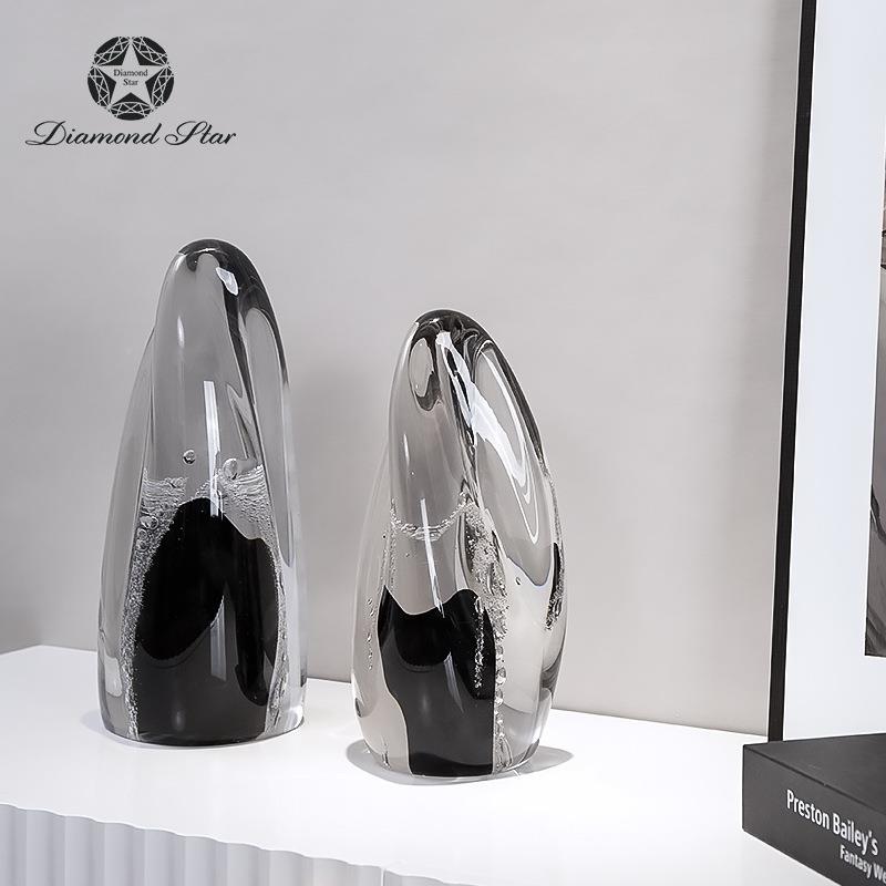 现代简约创意家MHX居品工吹制软装人饰工艺水品重磅透明晶玻璃摆