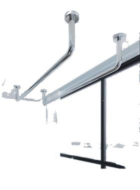 防风304不管锈钢晾衣杆阳顶用装悬挂固定式家打孔挂凉晒TIO衣台支