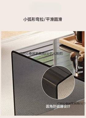 2025款茶几玻璃客型厅方新形小户简约现长代迷你办FEW公室茶机桌