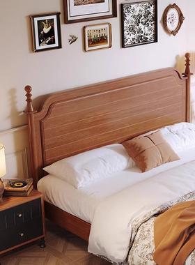 中人风实木双床复古法式床黑色床古美式床主卧洋民宿南风硬PLY靠