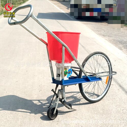 人力手推小型施肥机农用果园小地块施肥撒肥车  手推式施肥机