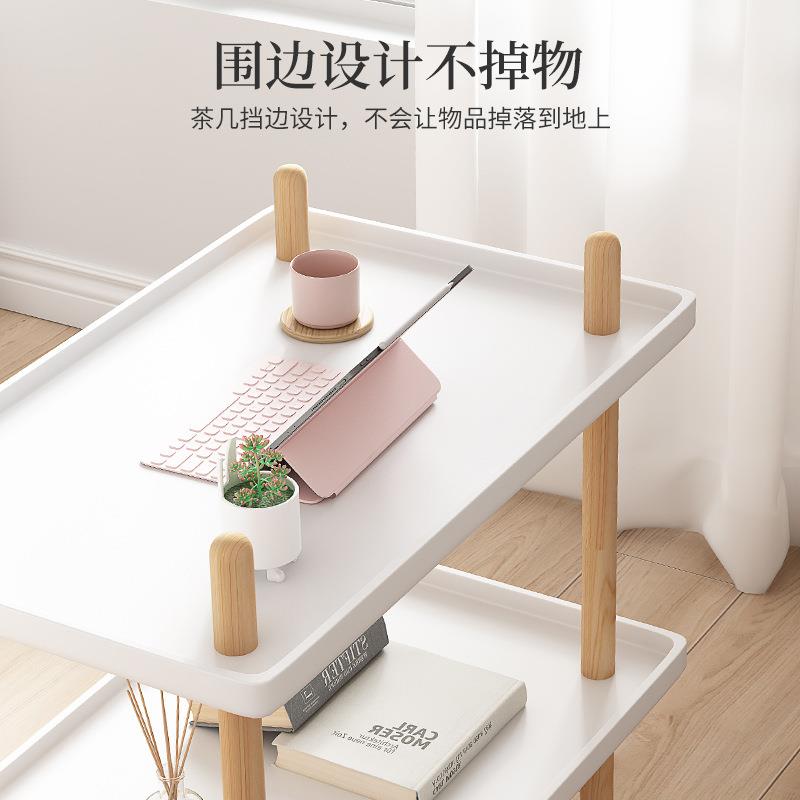 可SGH移动小木推车沙发边床边茶几双层小角简桌子床头柜约实边几