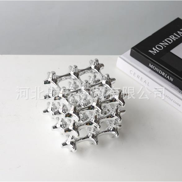 几现代简约创树脂几何魔电镀树脂摆件样板房方意售楼处桌面JED茶