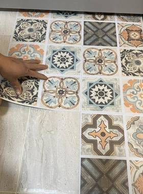 生间地贴浴卫室板防水贴地厨房厕所地砖防滑耐OGP磨水泥地面自粘