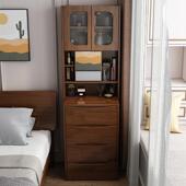 全实木梳妆台斗书架一体妆桌多功能柜物架化小户型床头置GKK柜化