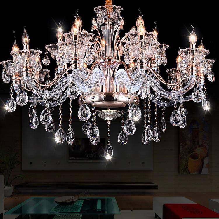 水晶吊气臂灯餐厅卧室泡ZIB吊管灯LED灯发光吊灯客厅蜡烛灯