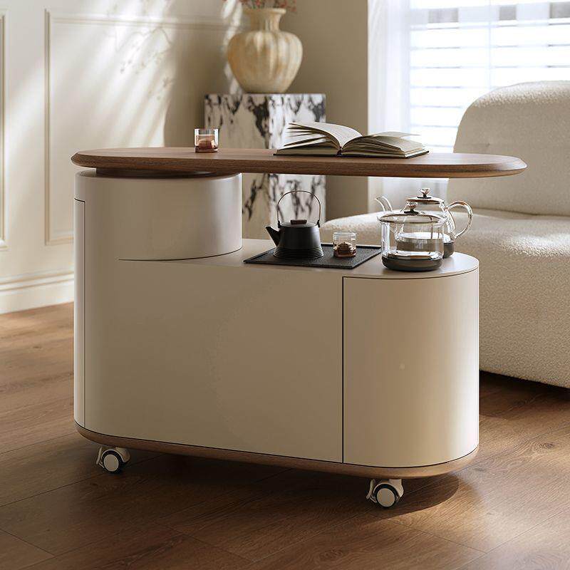 移动茶台现代简约泡茶旋阳转轻HPX奢沙发茶边柜新桌款客厅小台型
