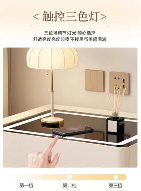 Yla悬OOX浮家床头柜三用抽简约木现代无线充一体多功能轻奢卧室实