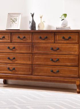 EMW五纳斗实木卧室收纳柜简约抽柜屉抽屉收柜欧式五斗橱多多层六