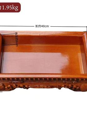 式实木雕LQN茶刻果盘水果盘家用摆客厅几件托盘藏长方形