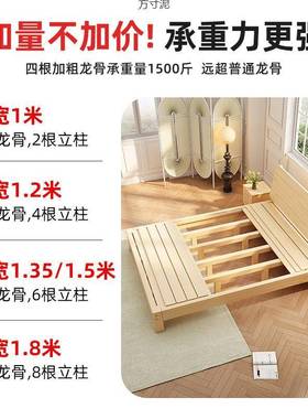 实木床现代简约卧室1.8米床43602双人床1.5米经济型出租房床m单人床1架