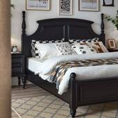 黑色WYJ法式 大床古主乡村简美约轻奢卧复室小户型家具双人床式 实