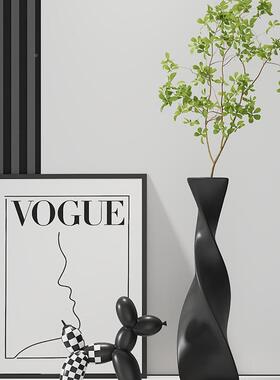 意式花瓶细21422竖长高件花客厅入户玄软关电视柜装摆饰品轻奢